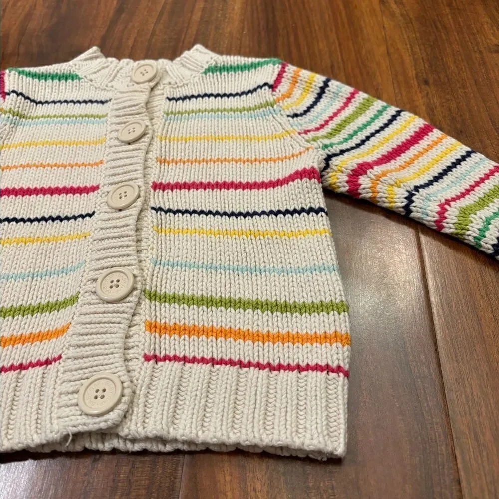 Baby Gap knit rainbow stripe cardigan sweater